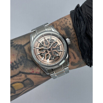 Custom Seiko Mod • Premium GS Salmon Defy Skeleton w/ VC Clover Seconds • 38mm